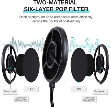 Кріплення для мікрофона YOUSHARES для Razer Seiren Mini та V3 Mini - професійний тримач з вітрозахистом, підставка для геймінгу, стрімінгу та подкастингу (універсальний поп-фільтр)