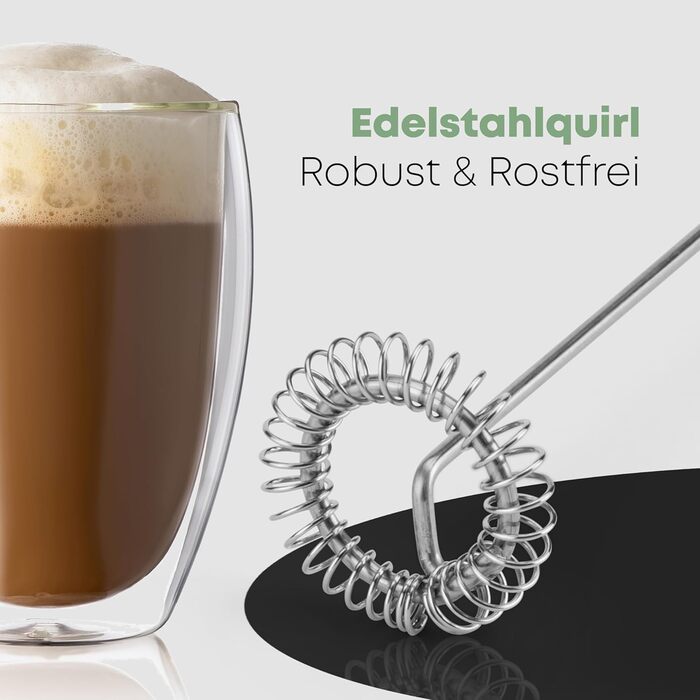 Електричний пінозбивач для молока Bomann® MS 344 CB | Пінозбивач для кави та напоїв | З нержавіючою сталлю