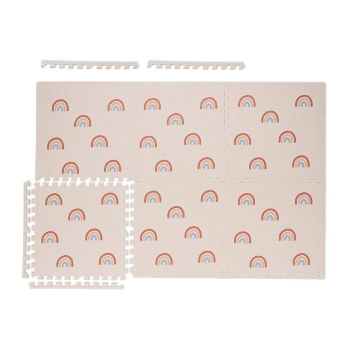 Relaxdays Puzzle Mat Rainbow, Set of 6