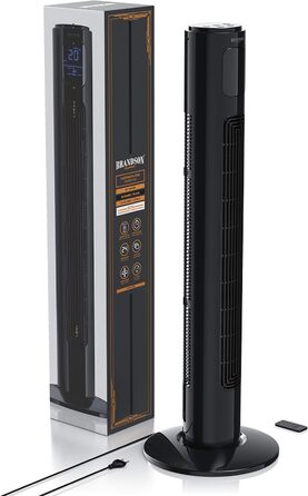 Turmventilator Brandson ECO Silent з DC-двигуном: 12 швидкостей, таймер, пульт ДУ, енергозбереження, колір чорний