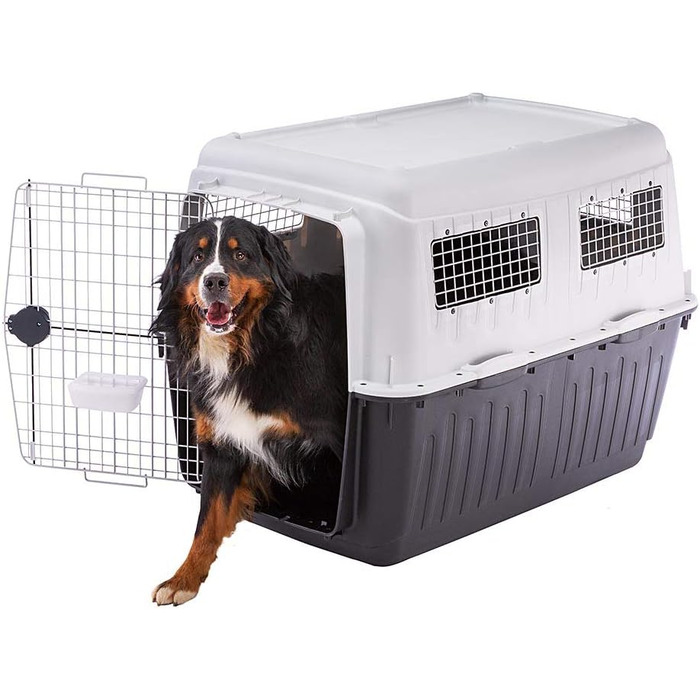 Транспортна переноска для собак Ferplast ATLAS 50, сіра, 55,5 x 81 x 59,5 см, для середніх собак