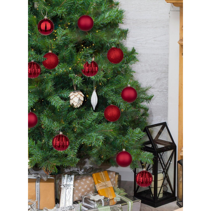 40 шт. новорічні кулі для прикраси ялинки 4 см, 8 см, червоні (4CM, 8CM, 40 шт.)