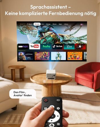 Проектор Smart Beamer N6 Pro: 4K, Full HD, WiFi 6, Автофокус, Netflix, Android/iPhone, для дому та на вулицю