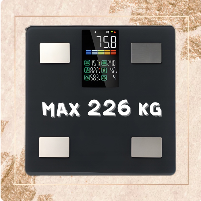 Електронні ваги для ванної DaoLong з вимірюванням BMI, до 226 кг, чорні