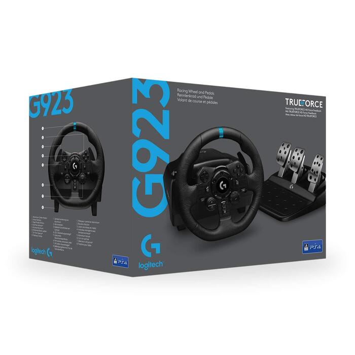 Руль Logitech G923 TRUEFORCE з педалями для Xbox Series X|S, Xbox One та PC, з реактивним педалем та системою подвійного зчеплення, чорний