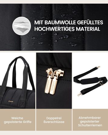 Сумка-рюкзак LOVEVOOK для жінок, велика дорожня сумка-рюкзак з відділенням для взуття та мокрих речей, 40L, 2 шт., чорний