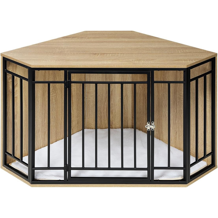 Клітка для собак EUGAD, собача будка для дому, металева, 111x67x60 см, з подушкою