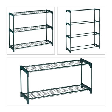 Relaxdays 2-Tier Plant Shelf Set with 4 Shelves