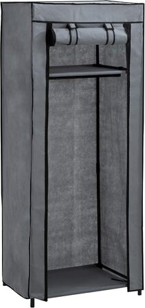 axentia 132891 Wardrobe, approx. 60 x 148 x 45 cm, Grey-black
