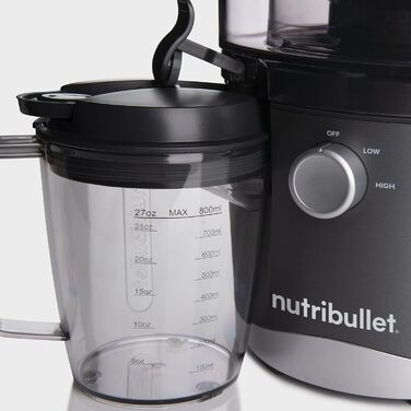 NutriBullet Juicer, Cold Press Juicer, Fruit and Vegetable Extractor, Fruit Juice Press, Daily Use, Easy to Clean, 1.5L Pulp Container, NBJ100G, Black Centrifuge