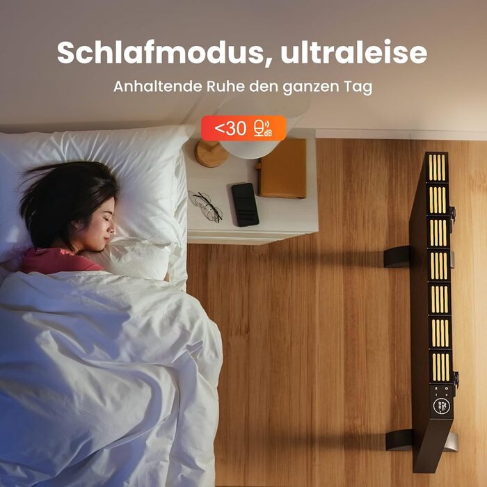 Електричний конвектор EMKE 1500W антрацит з LCD-дисплеєм, тижневим таймером, для підлоги чи стіни, з дистанційним керуванням, енергоощадний електрообігрівач