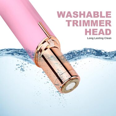 Електричний прилад для видалення волосся з обличчя URAQT для жінок, USB, безболісний тример для обличчя, тіла, губ та підборіддя, з LED-підсвічуванням, рожеве золото