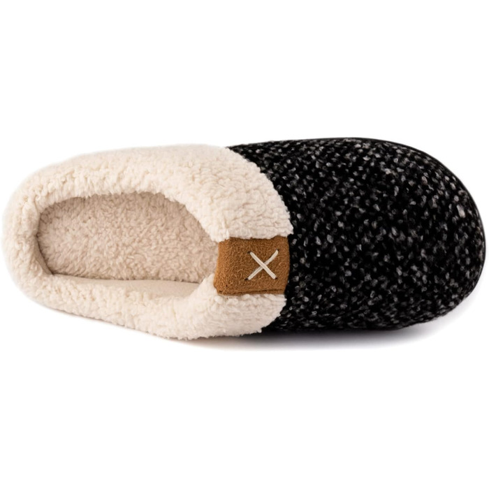 Тапочки домовик ULTRAIDAS жіночі, теплі, з плюшу, з пам'яттю форми, чорні (39 EU)