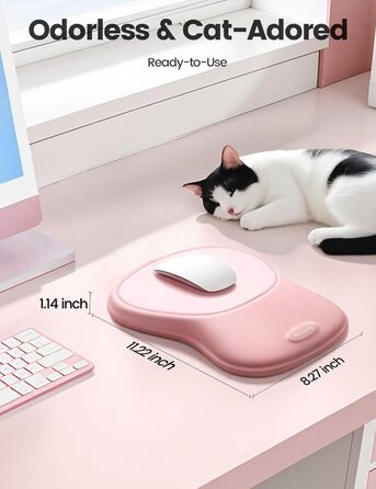 Підставка для зап'ястя Meatanty Ergonomische Handgelenkauflage – М'яка підставка з Memory Foam для клавіатури та миші, антиковзка, для офісу, дому та геймінгу (Світло-рожевий)