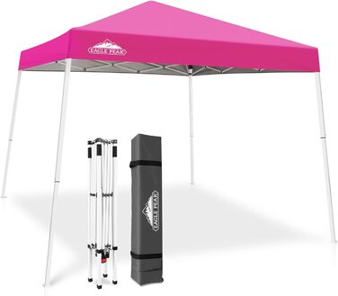 EAGLE PEAK 3x3m Event Tent with Slanted Legs, Pop-up Pavilion for Outdoor Use, UV Protection 50+, Waterproof, Foldable, Folding Pavilion for Camping, Garden, Party, Dark Blue (Polyester Alloy Steel)