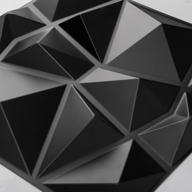 3D Панелі для стін Art3d, 33 шт., 30x30 см, матовий чорний, ПВХ, водостійкі