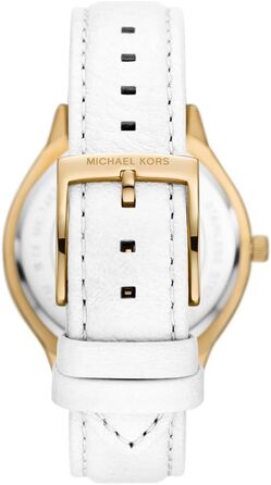 Жіночий годинник Michael Kors Slim Runway: кварцовий механізм, 38 мм, шкіряний ремінець (Золотистий та Білий)