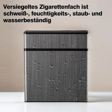 Металеве тютюнопакувальник для 40 сигарет, сигаретний футляр для чоловіків та жінок, чорний+срібний