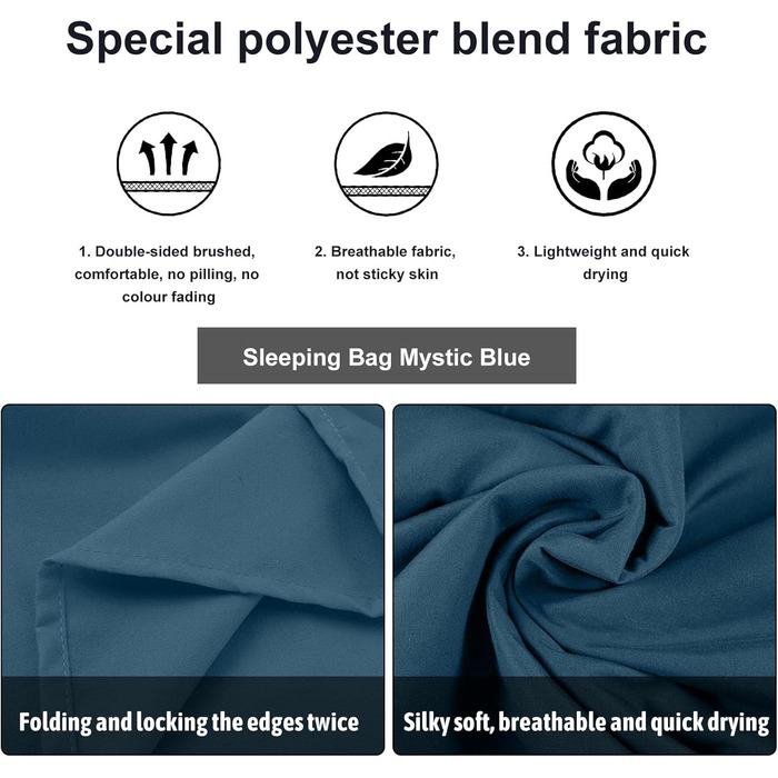 2 Pieces Ultralight Sleeping Bag Portable Travel Sleeping Bag 90 x 220cm for Hostels, Hiking, Camping, Mountaineering