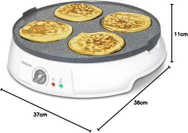 Електрична млинниця Cecotec Crepe Fun CrepeStone Twin 1200 Вт, антипригарна екоплита, реверсивна поверхня для млинців та оладок