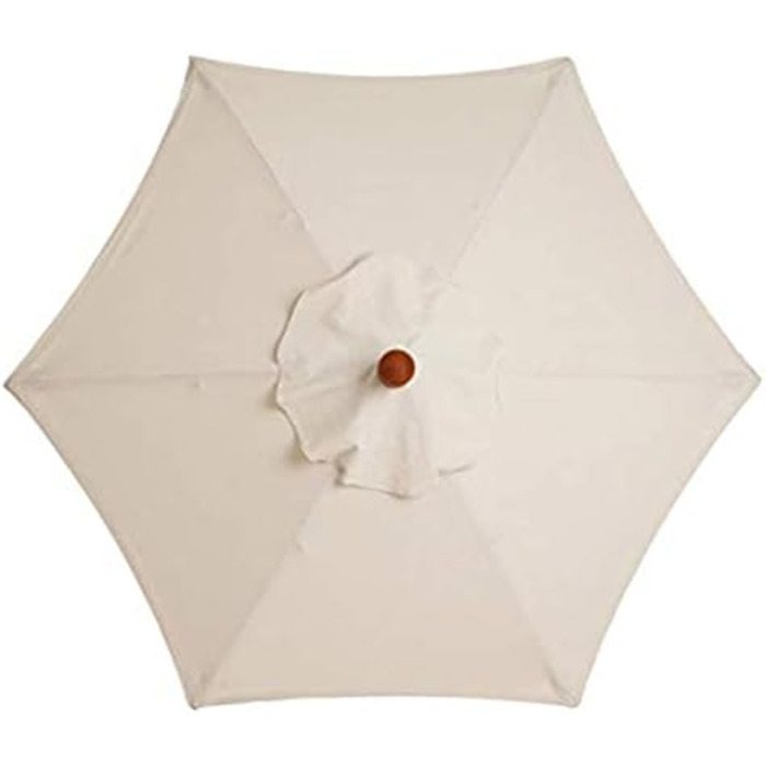 TIUTIU Replacement Canopy Cover for Patio Umbrella – 6 Ribs – 2m/2.7m/3m – Waterproof – UV Protection – Replacement Fabric (2.7m/8.9ft, Beige)