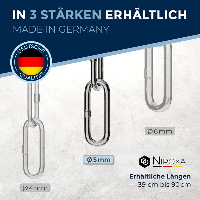 Нашийник для собак з обхватом шиї 49-53 см, нержавіюча сталь V4A, з запобіжником, ланцюговий, 5 мм, довжина 64 см