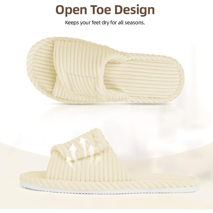 Жіночі домашні тапочки з піною-пам'яттю, теплі зимові тапочки з корду, м'які, легкі, з антиковзким покриттям, сучасні, зручні для дому та вулиці, кремово-білі, 40/41 EU