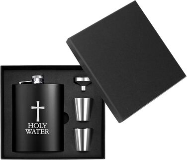 Набір фляг з нержавіючої сталі Wieat 8oz, гравіювання, подарункова коробка, для наречених/почетних гостей, фляга для чоловіків та жінок (з 1x воронкою, 2x стаканами)