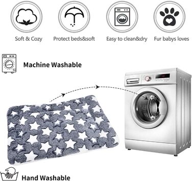 М'який флісовий плед для домашніх тварин (собаки/коти), блакитний фон з білими зірками, 89 x 68 см