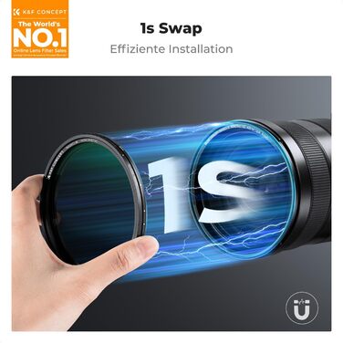 Фільтр ND K&F Concept 49mm Магнітний Змінний Градуйований (ND2-32) для об'єктивів Nano-Xcel Series