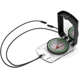 Silva Kompass Navigation - Kompass 4 - Graduated in Mils & Grad - Scale 1:25k 1:40k 1:50k mm & in - Navigation Compass for Professionals - Rotating Compass Housing - Military Compass Hiking