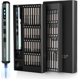 Набір мініатюрної електричної викрутки 72 в 1 з прецизійними бітами, 64 магнітні насадки, 5 режимів крутного моменту, 4 LED-лампи, для ремонту телефонів, годинників, камер