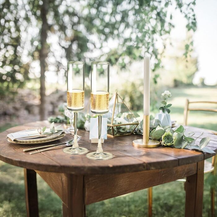 Набір келихів для шампанського ParaCity 2 шт., 170 мл, елегантні скляні келихи для шампанського, коктейлі, подарунок на день народження, весілля, Різдво, прозора новорічна декор для жінок та чоловіків (трубчаста форма)