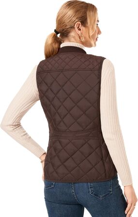 Жіноча степкова жилетка Fuinoth з рифленим коміром, утеплена, шоколадного кольору (XS)