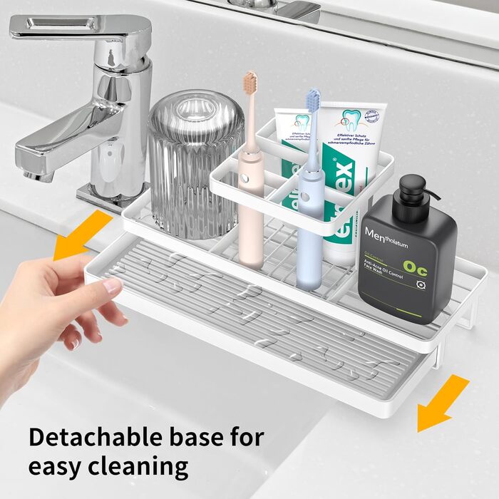 Bathroom Toothbrush Holder, 5 Slots, Carbon Steel, Toothbrush Holder, Electric Toothbrush & Toothpaste, Bathroom Countertop Accessory, Shower, Black