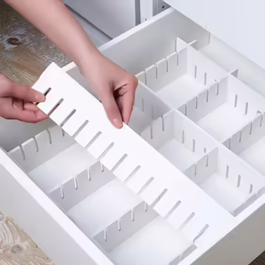KnnRiim 12 Piece Drawer Dividers, 47x11 cm, Thick, DIY Partition Walls for Drawers, Large Flexible Organizer for Clothes, Bedroom, Bathroom, Kitchen Appliances, Desk, Office Storage (Thick 45x9x0.5 cm 12 Piece)