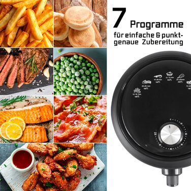 Фритюрниця повітряна GOURMETmaxx 2.3л з таймером та сенсорним екраном | 8 функцій, 7 програм | Економія енергії, майже без олії | Міні-піч 1000 Вт
