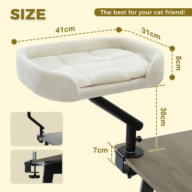 Кігтечка-ліжко для котів PAWZ Road з інтерактивним м'ячиком, обертається на 360°, підходить для ваги до 22.5 кг, бежеве овальне ліжко