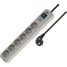 Бренненштуль Eco-Line Розподільний блок 6 розеток з захистом від перенапруги (сірий)