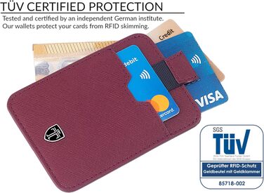 Слім-гаманець TRAVANDO Dallas для чоловіків, RFID-захист, картхолдер на 12 карт, компактний портмоне (Червоний)