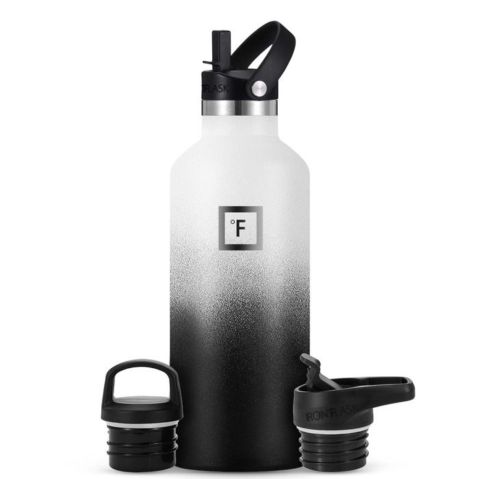 Термофляга IRON FLASK з нержавіючої сталі 950 мл, ізольована пляшка для води з 3 кришками (включаючи соломинку), герметична, для спорту, школи та кемпінгу, Day & Night