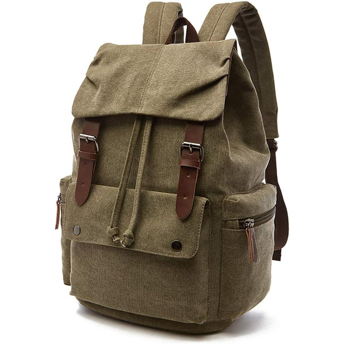 Canvas Backpack Vintage for Laptop Daypack Hiking Travel Large Capacity Bag Unisex