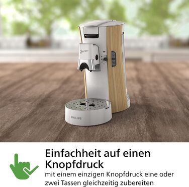 PHILIPS Senseo Select Coffee Pad Machine - Intensity Plus, Memo function for 3 coffee specialties, Crema Plus, Environmentally friendly product with 37% bio-based plastic, Silk White (CSA240/05)