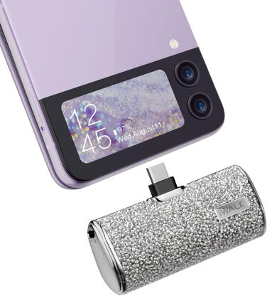 Power Bank iWALK 4500mAh USB-C, Срібний: Швидка зарядка для iPhone, Samsung, Google Pixel, OnePlus