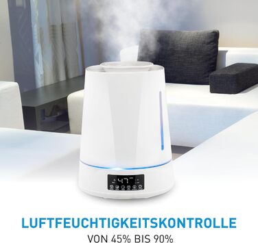 Grundig Humidifier and Aroma Diffuser 4L - Diffuser Essential Oils - Humidifier with Hygrometer and Timer - Rooms of 15 to 30m2 - 26 x 15 x 33 CM - White