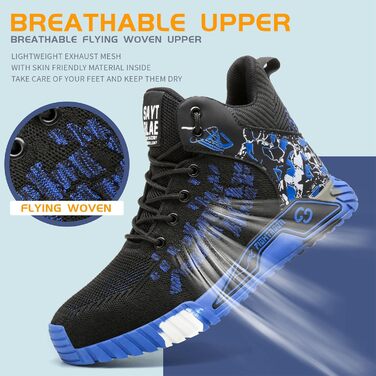 Черевики робочі чоловічі та жіночі, захисні, спортивні, з металевим носком, антиковзаючі, розмір 37-46 EU, колір блакитний