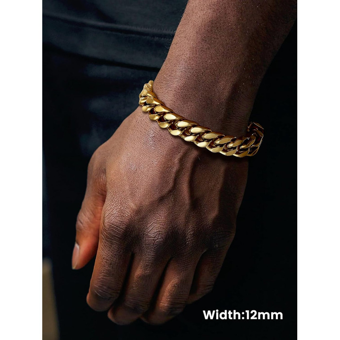 Чоловіча ланцюжок-браслет Bestyle з нержавіючої сталі, 12 мм, 21 см з подарунковою коробкою