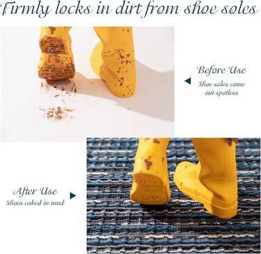 Придверний килимок 50x80 см для дому та вулиці, вологостійкий та антиковзаючий килим-грязезахист для входу, тераси та саду, що миється