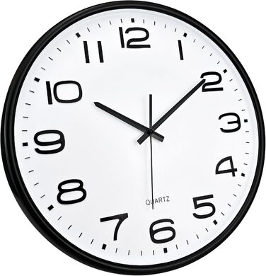 Plumeet 40.6cm Extra Large Wall Clock, Non-Ticking Silent Quartz Decorative Clocks, Modern Style Good for Living Room, Kitchen, Living Room, Bedroom, Office, Large 3D Number Display (White)