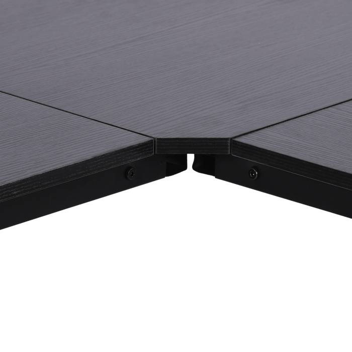 HOMCOM Computer Desk L-Shape Corner Desk 150x150x76cm MDF Black, modern corner desk for office & home office